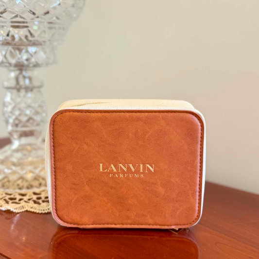Vintage Lanvin designer toiletries bag and cosmetic purse produced for Turkish Airways