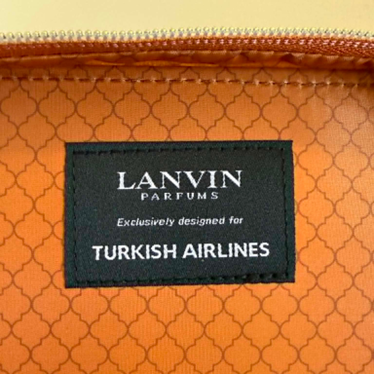 Vintage Lanvin designer toiletries bag and cosmetic purse produced for Turkish Airways